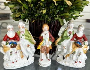 Porzellan Klein-Miniatur Kolonial Figuren 3er Set 40er Jahre besetzt Japan - Bild 1 von 5