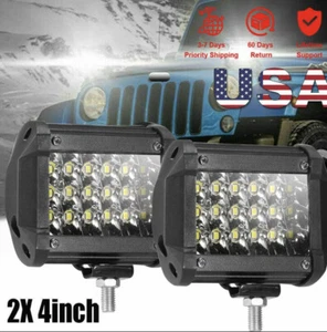 2X 4"inch LED Work Light Bar Combo Spot Offroad Truck SUV ATV Driving Fog Pods - Bild 1 von 8