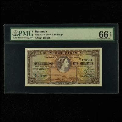 1957 Bermuda 5 Shillings Pick#18b PMG 66 EPQ Gem UNC - Image 1 of 4