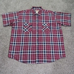 Vintage Big Mac Shirt Mens 3XL Tall Red Plaid Short Sleeve Button Up Workwear - Picture 1 of 9