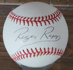 ROGER REPOZ SIGNED OAL BUDIG BASEBALL YANKEES ANGELS A'S - Picture 1 of 2