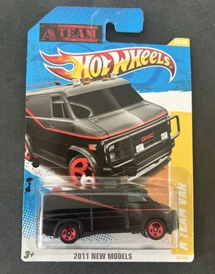 Hot Wheels 2011 New Models #39/50 A Team Black GMC Van #39/244 Protector Case - Image 1 of 2