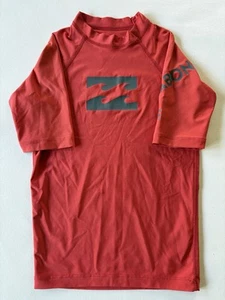 Billabong Rash Guard Shirt Kids Sz 10 Red 50+ UPF UVA/UVB Protection Short Slv - Picture 1 of 10