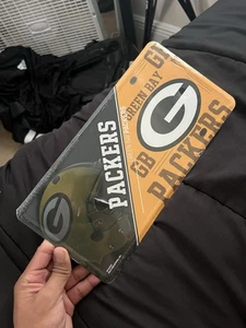 Green Bay Packers Metal License Plate, Licensed by Rico - Made In USA - Picture 1 of 2