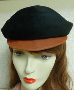 Vintage Mütze Baskenmütze Zeitungsjungenmütze Gr.22,5 Echtfell Original Adrienne Fifth Ave NY - Bild 1 von 12