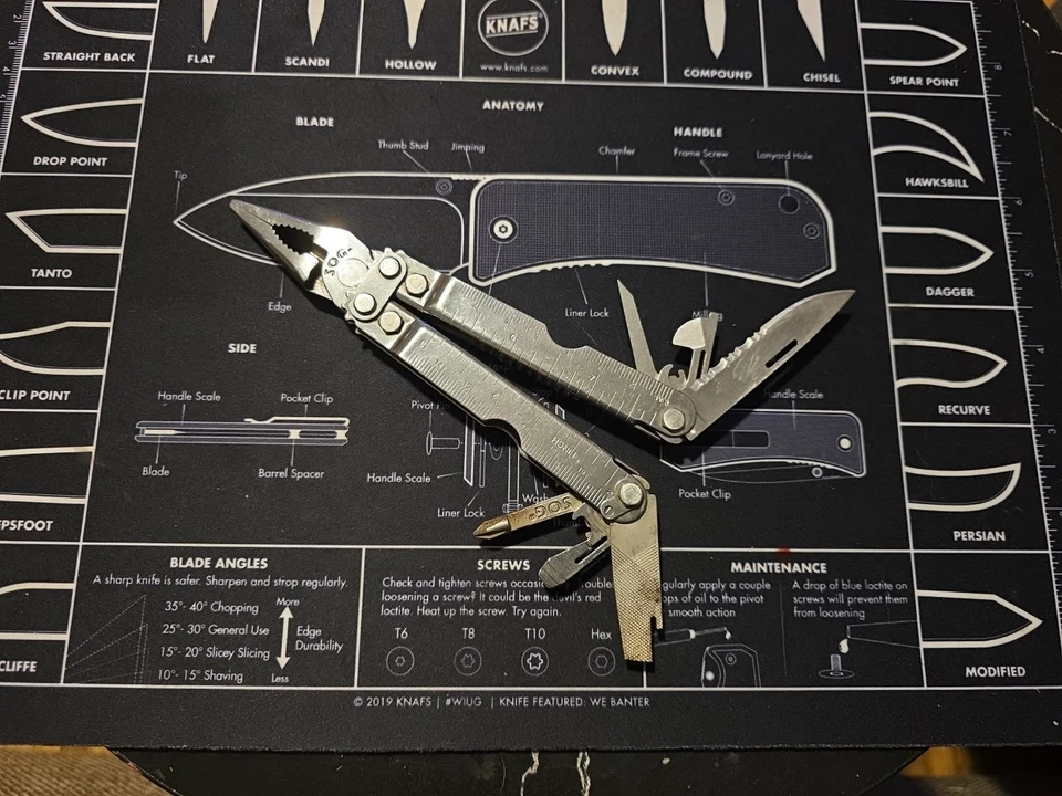 SOG Power Plier S44 Silver Multi-Tool Broken File - Image 1 of 2