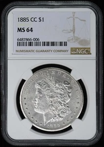 1885-CC Morgan Dollar S$1 NGC MS64 - Picture 1 of 2