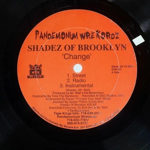 SHADEZ OF BROOKLYN CHANGE PANDEMONIUM WREKORDZ SOB001 US ORIGINAL VINYL 12 - Picture 1 of 2