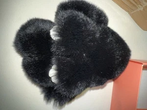 Kopenhagen Fell schwarz Hase Kaninchen Plüsch Handtasche Accessoire - Bild 1 von 7