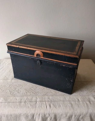 Vintage Milners Deed Box Metal Document Storage Painted Detail Industrial Safe - Image 1 of 4