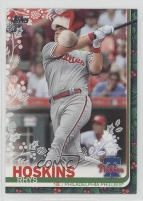 2019 Topps Holiday WalMart Mega Box Rare Variation Rhys Hoskins (Santa Hat) - Image 1 of 2