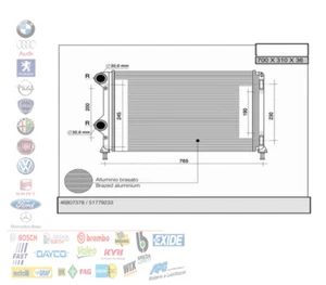 RADIATORE MOTORE ACQUA FIAT DOBLO 1.3 D MULTIJET 1.9 JTD 109342 - Foto 1 di 1