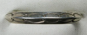 NATIVE AMERICAN STERLING Silver STAMPED HANDMADE Vintage CUFF BRACELET, Estate - Picture 1 of 4