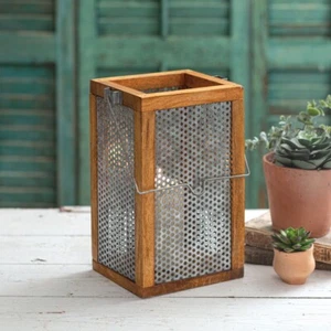 Theodore rustic Lantern with Timer Pillar Candlle - Picture 1 of 10