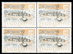 2068a - Yugoslavia 1984 - Virovitica - 750 Years - Croatia - MNH Set -Block of 4 - Picture 1 of 2