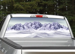 Calcomanía gráfica para ventana trasera escena de montaña de invierno para camioneta SUV - Imagen 1 de 3