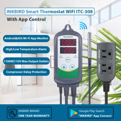 Inkbird 308 Digital Temperature Controller Wifi Thermostat Greenhouse Seedling - Image 1 of 4