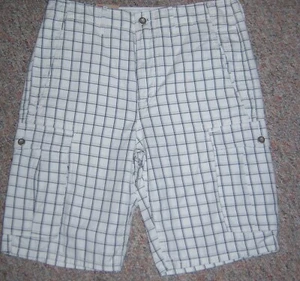 LEVI'S Blue White Plaid Cargo Relax Fit Below the Knee Long Shorts Size 29 NWT - Picture 1 of 3