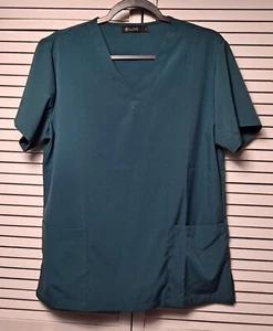 Ladies Luvs Stretch Single Pocket Scrub Top Green Size (L) New without  Tags  - Picture 1 of 3