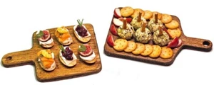 Dollhouse Miniature Set of Hors d'Oeuvres Boards - Handmade 1:12 scale - Imagen 1 de 1