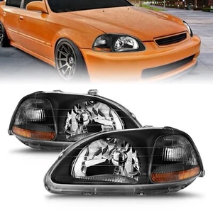 Anzo USA 121067 Crystal Headlight Set Fits 96-98 Civic - Picture 1 of 5