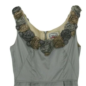 Yoana Baraschi Dress 2 Gray Sleeveless Sheath Wedding Party Prom Pockets Rosette - Picture 1 of 4