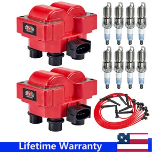 Ignition Coils FD487 +8X Spark Plugs & Wires For Ford F150 F250 Lincoln Mercury - Picture 1 of 19