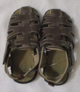 Wonder Nation Brown Adjustable Heel Strap Caged Toe Sandals Shoes Size 12 VGUC - Picture 1 of 8