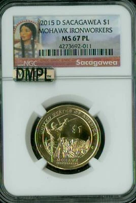 2015 D SACAJAWEA IRONWORK'S DOLLAR NGC MS67 PL MAC DMPL 2ND FINEST SPOTLESS * - Image 1 of 4