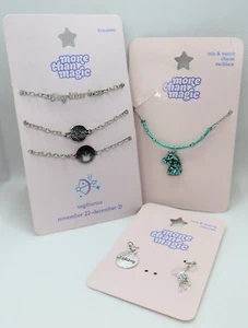 More Than Magic Silver Teal Glitter Horse Charms Necklace, Sagittarius Bracelets - Picture 1 of 4