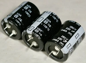 220uF 250V 105°C 25x35mm Snap In Electrolytic Capacitor NXA Quantity 3 - Picture 1 of 2