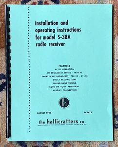 Hallicrafters S-38A Funkempfänger Einbau- und Bedienungsanleitung Buch - Bild 1 von 1