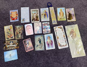Lotto di cartoline sacre preghiera religiosa cattolica necrologio medaglie devozionali effimere - Foto 1 di 8