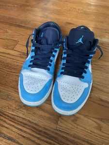 Jordan 1 Low UNC 2021 Black/University blue/white — Size 11.5 - Picture 1 of 10