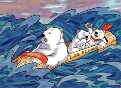 1996 Collect-A-Card Coca-Cola Polar Bears #35 Wild River Ride - Image 1 of 2