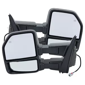 For 2015-2021 Ford F150 Black Side Tow Mirror Turn Signal Heated 8Pin Left+Right - Picture 1 of 13
