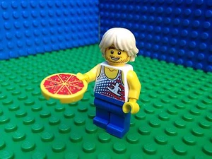 Lego City Town SURFER MAN Strong Man Challenger Pizza Minifigure Minifig 10244 - Picture 1 of 1