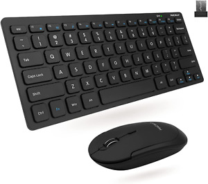Macally Small Wireless Keyboard and Mouse Combo for PC - an Essential Work Duo -