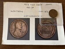 1922 No D Lincoln Wheat Cent! Strong Reverse Old SNP Cert From Silvertowne
