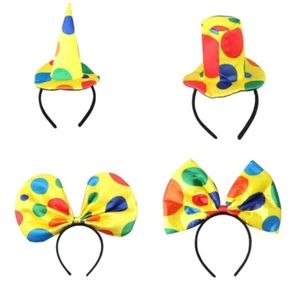 3D Hat Clown Hairhoop Bowknot Headband Adult Halloween Party Costume Accessories - Picture 1 of 12