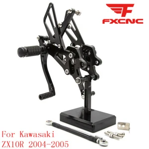 For NINJA ZX10R 2004-2005 CNC Rearset Footrest Footpegs Foot Pegs Pedal Rear Set - Bild 1 von 8