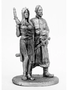 Mujer cosaca y cosaca. Soldado de juguete de hojalata 54 mm - Imagen 1 de 5