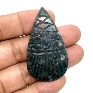 60 Cts Superb Natural African Bloodstone Seftonite Carvings Cabochon Gemstone - Picture 1 of 6