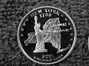 S 2001 New York State Quarter de prueba conjunto - Imagen 1 de 2