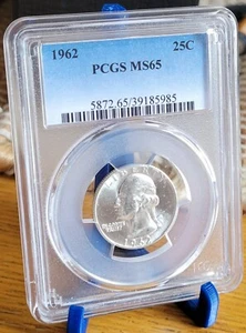 1962 Washington Silver Quarter 25C NGC MS65 No Toning - Picture 1 of 2