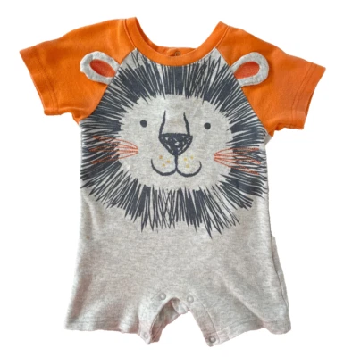 Little Wonders LEO LION VERANO Mameluco NARANJA Pantalones Cortos 100% Algodón Cumpleaños 12M Foto 1 de 4