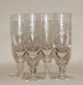 4 Theresienthal Schnapsgläser Radgravur Vögelchen - Picture 1 of 5