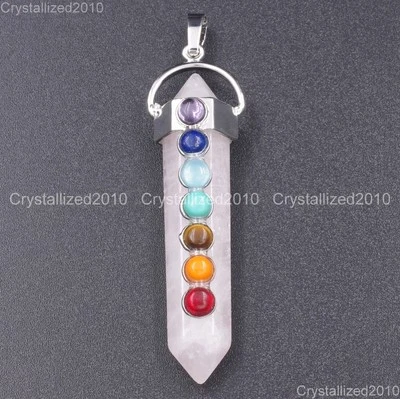 Натуральные драгоценные камни шестиугольные заостренные цветные камни подвеска бусины исцеление - Изображение 1 из 4