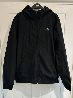 Jack Jones Black Waterproof Hooded Bomber Jacket Size: Medium - Image 1 of 4