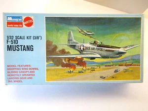 Monogram 1:32 Scale North American F-51D Mustang model kit #6847 Rare Vintage - Foto 1 di 12